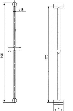 Душевая штанга Paini Modena 124P37 Хром 
