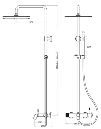 Душевая система Boheme Uno 468-B Черная 