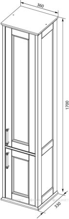 Пенал Aquanet Бостон 36 L белый матовый (ручки золото) 