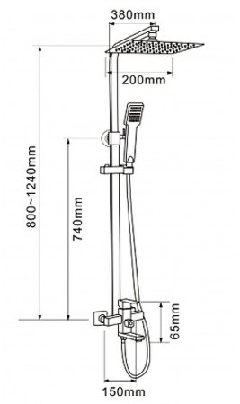 Душевая система Melana F1005 Сатин 