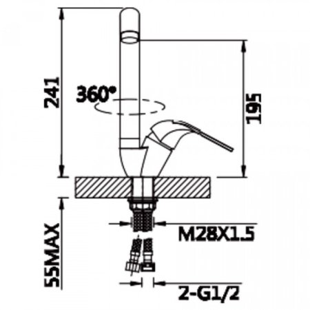 Cмеситель для кухни ViEiR V033521 Хром 