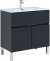 Тумба с раковиной Aquanet Алвита New 80 1 ящик, 2 дверцы, антрацит 