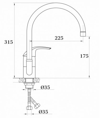Смеситель для кухни GANZER ENGELBART GZ03021 CHROME 