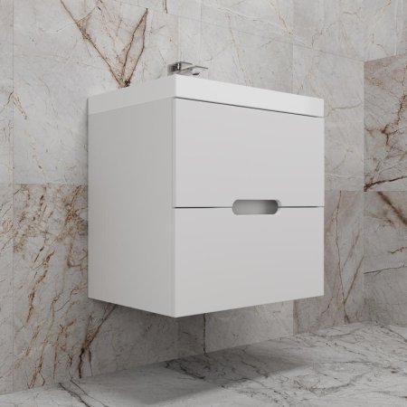 Тумба подвесная Style Line "Матис 60" под ASTI 60 (2 ящика), Белый матовый, ЭМАЛЬ 