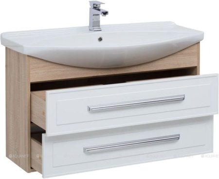 Тумба с раковиной Aquanet Остин 105 дуб сонома/белый 