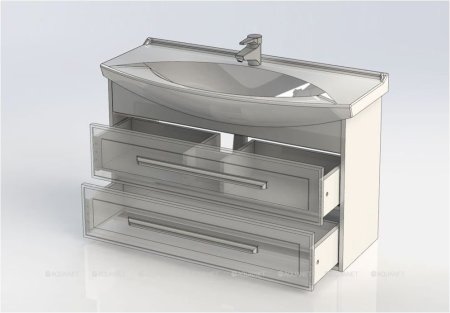 Тумба с раковиной Aquanet Остин 105 дуб сонома/белый 