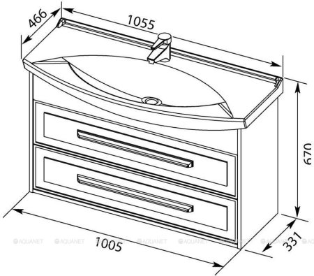 Тумба с раковиной Aquanet Остин 105 дуб сонома/белый 