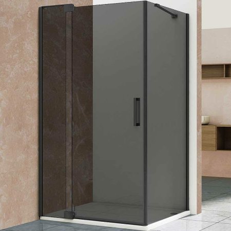 Душевой уголок Vincea Extra 100х90 VSR-1E901090CGB профиль Черный стекло тонированное 
