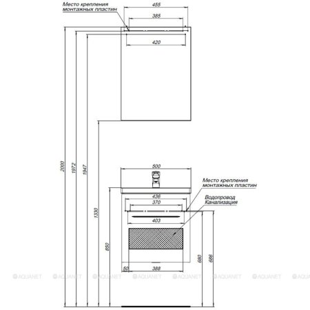 Зеркало-шкаф Aquanet Порто 50 белый 