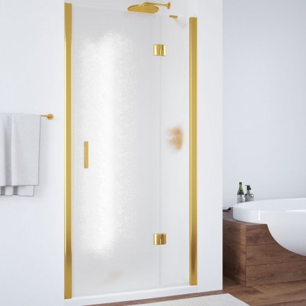 Душевая дверь в нишу Vegas Glass AFP 110 09 02 R вход 73 см, профиль золото, стекло шиншилла 