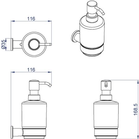 Дозатор для жидкого мыла Azario Forny AZ-88312 Хром 
