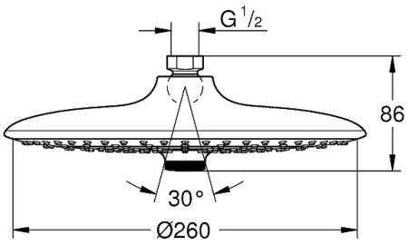 Верхний душ Grohe Euphoria 260 26455000 Хром 