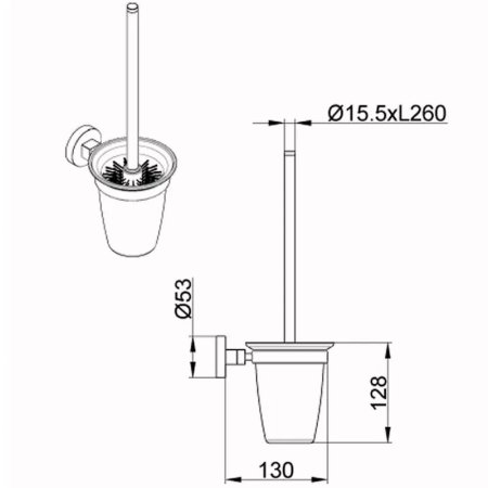 Ершик для унитаза Azario Nessy AZ-73113 Хром 