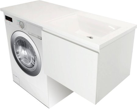 Тумба с раковиной Эстет Dallas Luxe 140 подвесная, 1 ящик, под стиральную машину, R 