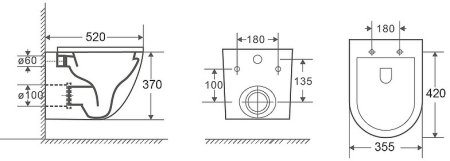 Унитаз Azario Fora AZ-0067 подвесной Белый с сиденьем Микролифт 