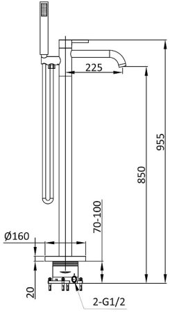 Смеситель для ванны Vincea Desire VTF-1DCH Хром 