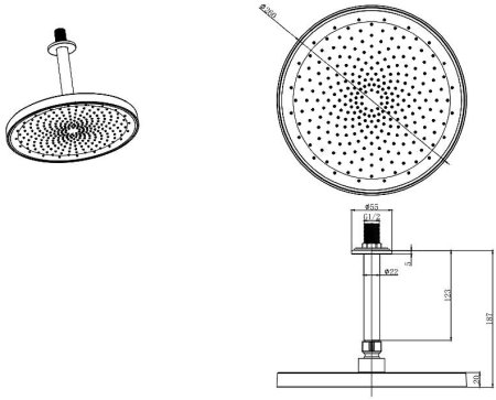 Верхний душ Aquatek AQ2070CR Хром 