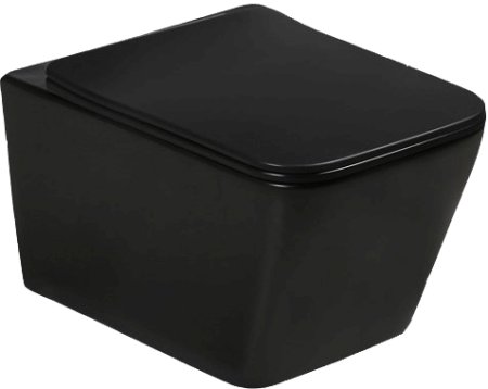 Унитаз подвесной SantiLine SL-5004MB безободковый, с микролифтом 