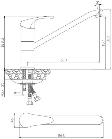 Смеситель для кухни Olive's Avila 02430AV Хром 