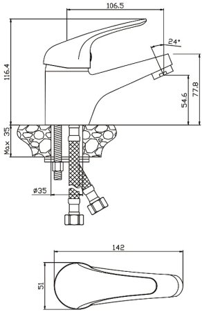 Смеситель для раковины Olive's Leon 04100LN Хром 