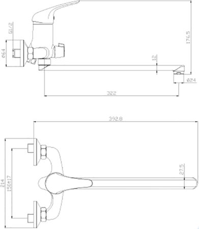 Смеситель Rossinka Y40-32 Хром 