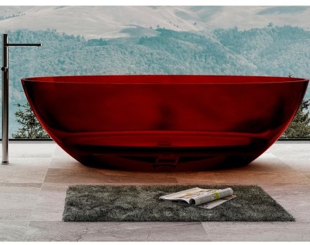 Ванна из полиэфирной смолы Abber Kristall 180х85 AT9702Rubin Красная без гидромассажа 