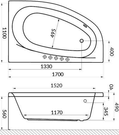 Акриловая ванна Excellent Kameleon WAEX.KML17.ULTRA 170x110 L 