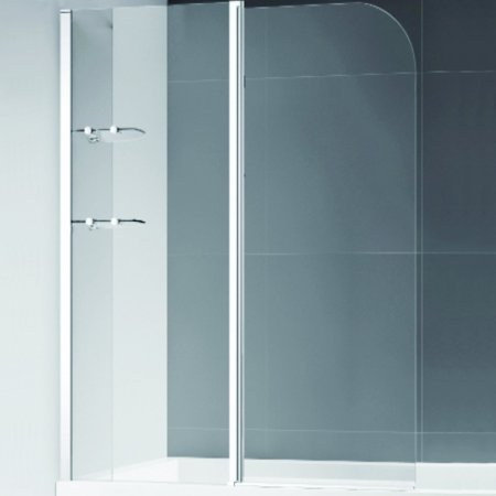 Шторка на ванну Cezares ECO-O-V-12-120/140-C-Cr стекло прозрачное 