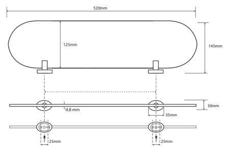 Полка Bemeta Oval 118402031 