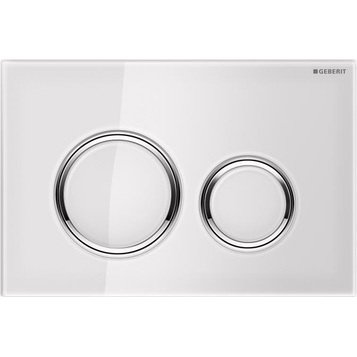 Кнопка смыва Geberit Sigma 21 115.884.SI.1 белое стекло, глянцевый хром 