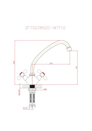 Смеситель для кухни HAIBA CRON CN4319-2 