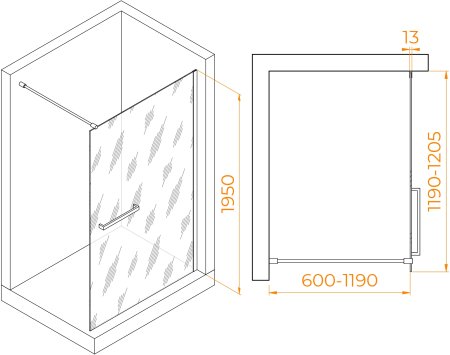 Душевая перегородка RGW WA-040 1200 