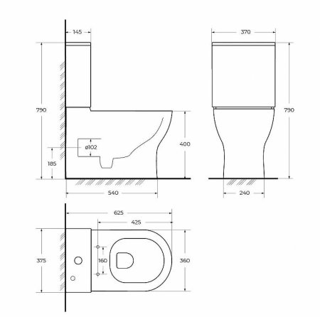 Унитаз компакт BelBagno Energia BB8134CPR/SC без бачка с сиденьем Микролифт 