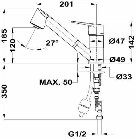 Смеситель для кухни Teka Manacor 469781210 Хром 