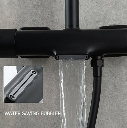 Душевая система Gappo G2495-76 с термостатом Черная матовая 