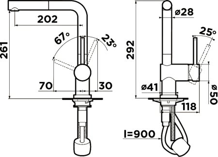Смеситель Omoikiri Akashi 4994263 для кухонной мойки 