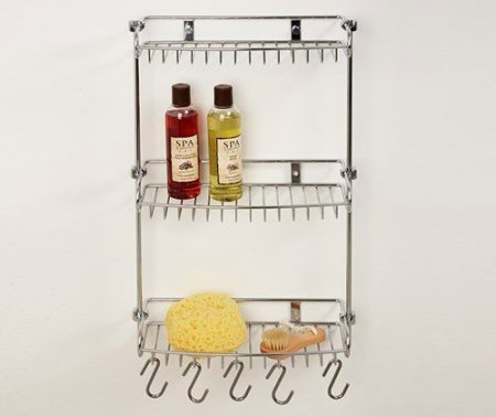 Полка WasserKRAFT K-1433 3-ярусная, с крючками 