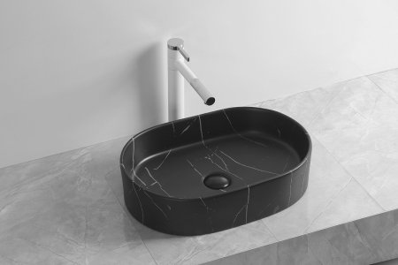 Раковина-чаша Ceruttispa 50 CR0055B MMB1 СТ9539 Черный матовый мрамор 