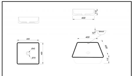 Раковина-чаша Bravat 40 C22356K-ENG Черная 