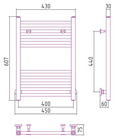 Полотенцесушитель водяной Сунержа Модус 60x40 