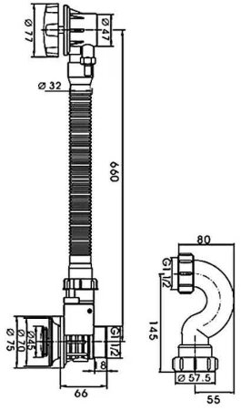 Слив-перелив Frap F68 полуавтомат Хром 
