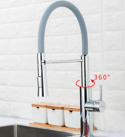 Смеситель для кухни Frap F4452-6 Хром Серый 