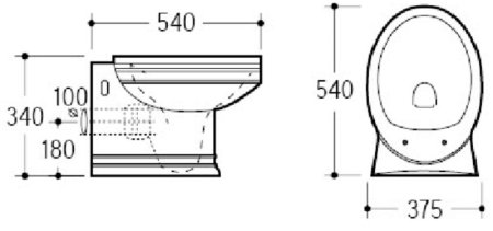 Унитаз Boheme Puro 954 подвесной без сиденья 