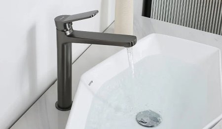 Смеситель для раковины Frap H62-9 F1062-29 Оружейная сталь 