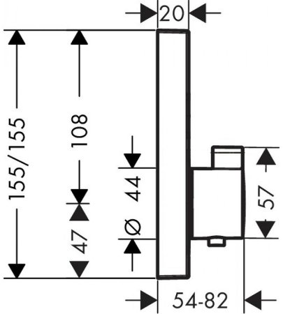 Смеситель для душа Hansgrohe ShowerSelect 15763670 с термостатом Черный матовый 