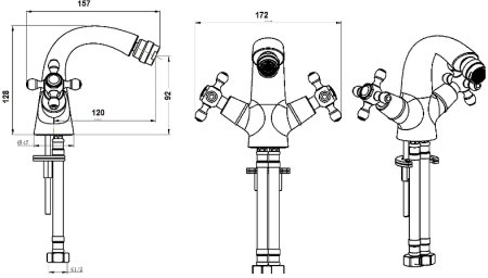 Смеситель для биде Boheme Tradizionale Oro 296 Золото 
