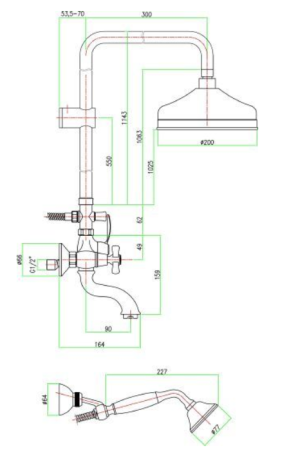 Душевая система Fiore Margot 26OO0615 золото 