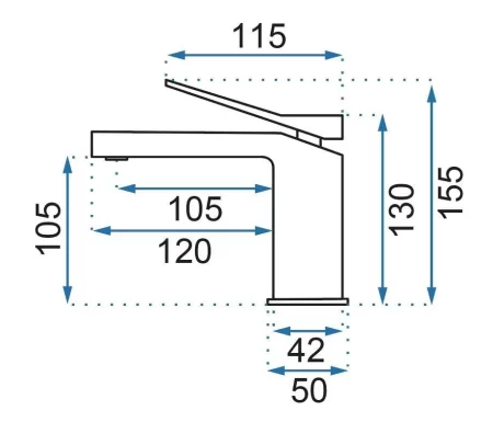 Смеситель для раковины без донного клапана Rea Duet REA-B4413 