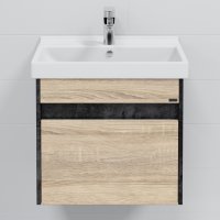 Тумба для ванной СаНта Мира 60 янтарная с умывальником Fest 60