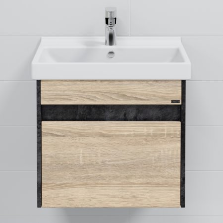 Тумба для ванной СаНта Мира 60 янтарная с умывальником Fest 60 